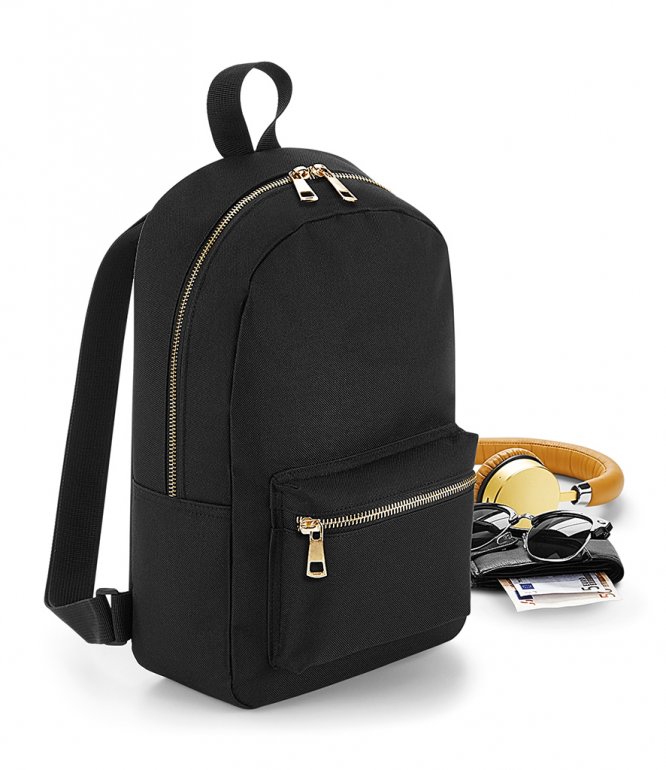 Image 1 of BagBase Metallic Zip Mini Backpack