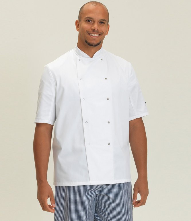 Image 1 of Dennys Short Sleeve Press Stud Chef's Jacket