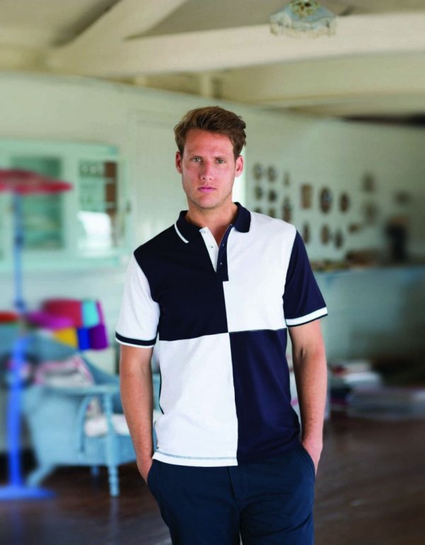 Image 1 of Front Row Quartered  Cotton Piqué Polo Shirt