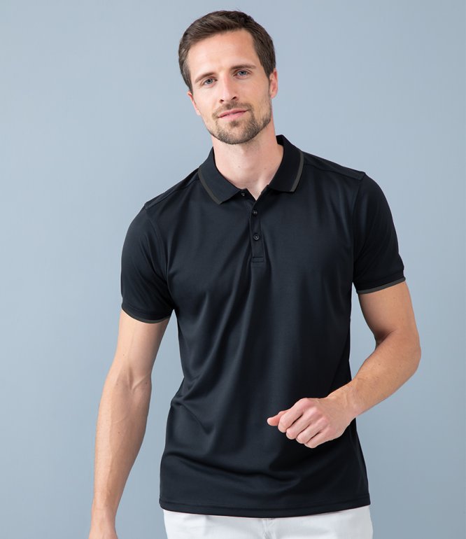 Image 1 of Henbury HiCool® Tipped Polo Shirt