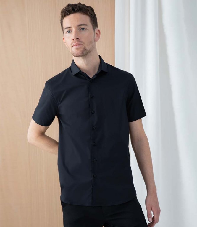 Image 1 of Henbury Short Sleeve Stretch Poplin Shirt