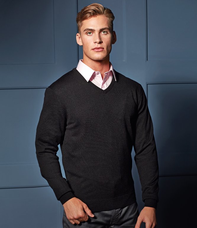 Image 1 of Premier Essential Acrylic V Neck Sweater