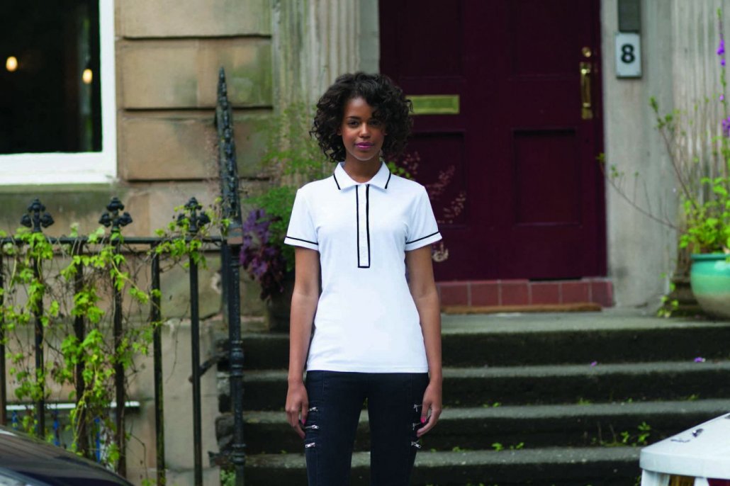 Image 1 of SF Ladies Contrast Piped Cotton Piqué Polo Shirt