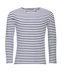 Image 3 of SOL'S Marine Long Sleeve Striped T-Shirt
