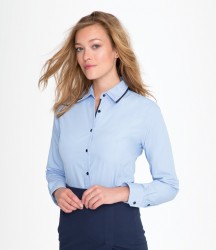 SOL'S Ladies Baxter Long Sleeve Contrast Fitted Shirt image