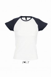 Image 2 of SOL'S Ladies Milky Contrast Baseball T-Shirt