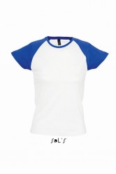 Image 9 of SOL'S Ladies Milky Contrast Baseball T-Shirt