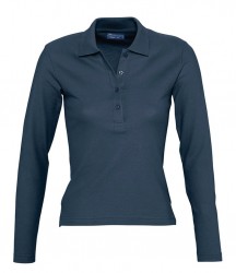 Image 5 of SOL'S Ladies Podium Long Sleeve Cotton Piqué Polo Shirt
