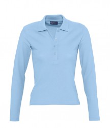Image 11 of SOL'S Ladies Podium Long Sleeve Cotton Piqué Polo Shirt