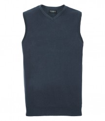 Image 6 of Russell Collection Sleeveless Cotton Acrylic V Neck Sweater