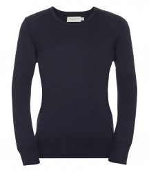 Image 3 of Russell Collection Ladies Cotton Acrylic Crew Neck Sweater