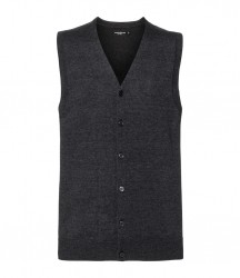 Image 4 of Russell Collection Sleeveless Cotton Acrylic V Neck Cardigan