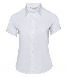 Image 3 of Russell Collection Ladies Short Sleeve Classic Twill Shirt
