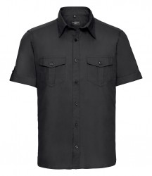 Image 2 of Russell Collection Short Sleeve Twill Roll Shirt