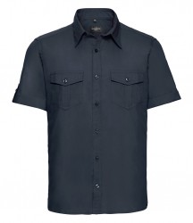 Image 3 of Russell Collection Short Sleeve Twill Roll Shirt