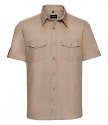 Image 4 of Russell Collection Short Sleeve Twill Roll Shirt
