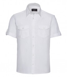 Image 5 of Russell Collection Short Sleeve Twill Roll Shirt