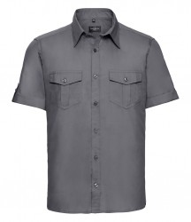 Image 6 of Russell Collection Short Sleeve Twill Roll Shirt