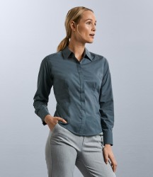 Russell Collection Ladies Long Sleeve Fitted Poplin Shirt image