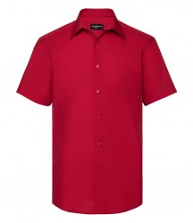 Image 4 of Russell Collection Short Sleeve Tailored Poplin Shirt