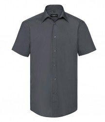 Image 5 of Russell Collection Short Sleeve Tailored Poplin Shirt
