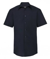 Image 6 of Russell Collection Short Sleeve Tailored Poplin Shirt