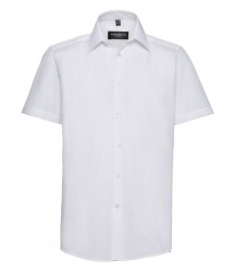 Image 7 of Russell Collection Short Sleeve Tailored Poplin Shirt