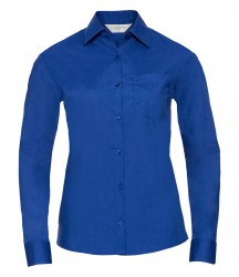 Image 6 of Russell Collection Ladies Long Sleeve Easy Care Poplin Shirt