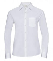 Image 4 of Russell Collection Ladies Long Sleeve Easy Care Poplin Shirt