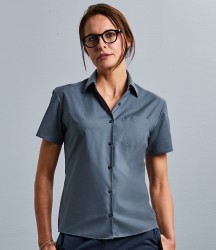 Russell Collection Ladies Short Sleeve Easy Care Poplin Shirt image