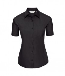 Image 10 of Russell Collection Ladies Short Sleeve Easy Care Poplin Shirt