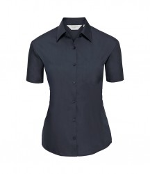 Image 6 of Russell Collection Ladies Short Sleeve Easy Care Poplin Shirt