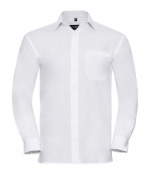 Image 3 of Russell Collection Long Sleeve Easy Care Cotton Poplin Shirt