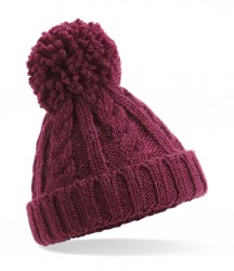 Image 2 of Beechfield Junior Cable Knit Melange Beanie