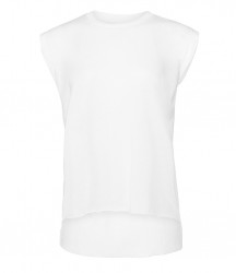 Image 9 of Bella Ladies Flowy Rolled Cuff Muscle T-Shirt