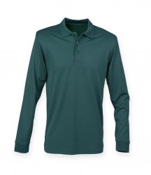 Image 9 of Henbury Unisex Long Sleeve Coolplus® Piqué Polo Shirt