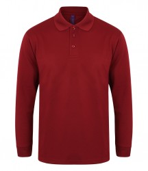 Image 8 of Henbury Unisex Long Sleeve Coolplus® Piqué Polo Shirt