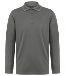 Image 6 of Henbury Unisex Long Sleeve Coolplus® Piqué Polo Shirt