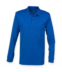 Image 5 of Henbury Unisex Long Sleeve Coolplus® Piqué Polo Shirt