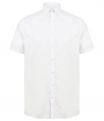 Image 4 of Henbury Modern Short Sleeve Slim Fit Oxford Shirt