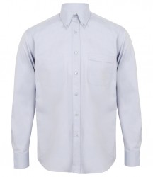 Image 2 of Henbury Long Sleeve Pinpoint Oxford Shirt