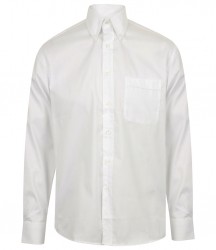Image 3 of Henbury Long Sleeve Pinpoint Oxford Shirt