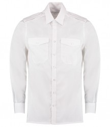 Image 2 of Kustom Kit Long Sleeve Tailored Pilot Shirt