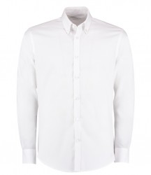 Image 3 of Kustom Kit Long Sleeve Slim Fit Oxford Twill Non-Iron Shirt