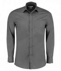 Image 6 of Kustom Kit Long Sleeve Tailored Poplin Shirt