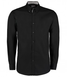 Image 6 of Kustom Kit Premium Long Sleeve Contrast Tailored Oxford Shirt