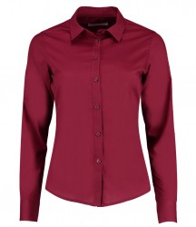 Image 2 of Kustom Kit Ladies Long Sleeve Tailored Poplin Shirt
