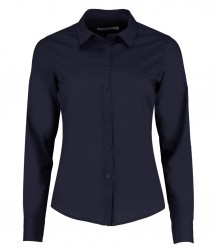 Image 4 of Kustom Kit Ladies Long Sleeve Tailored Poplin Shirt