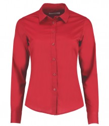 Image 9 of Kustom Kit Ladies Long Sleeve Tailored Poplin Shirt