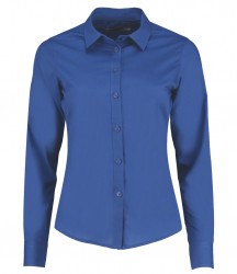 Image 10 of Kustom Kit Ladies Long Sleeve Tailored Poplin Shirt